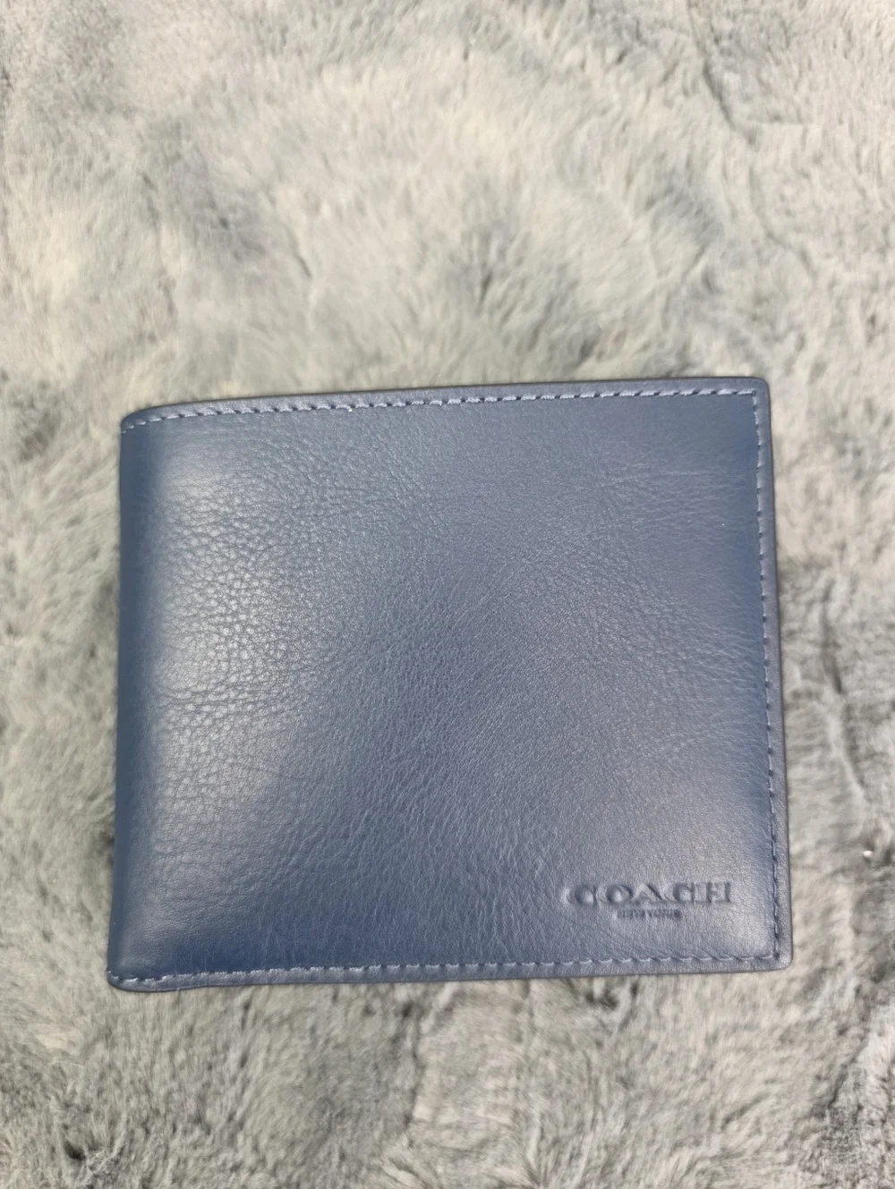 Coach Blue Leather Coin Wallet, Men's NWT
